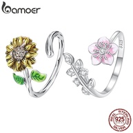 Anel Prata 925 Girassol e Flor de Cerejeira - imagem 1