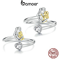 Anel Prata 925 Mãe e Filho – Bamoer - imagem 1
