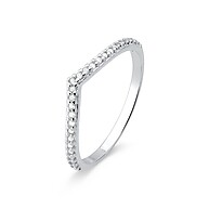 Anel Prata 925 V com Zircônias: Elegância Impecável - imagem 1