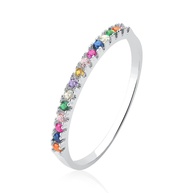 Anel Zircônia Colorida Prata 925: Beleza e Elegância - imagem 1