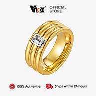 Anel Zircônia Vnox: Elegância Dourada e Durabilidade - imagem 1