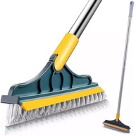 Vassoura Escova Rodo 2 em 1 Angular com Cerdas Flexíveis e Rodo de Silicone - Ideal para Azulejo, Piso e Banheiro - imagem 1
