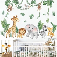 Adesivos de Parede Tropicais com Animais Selvagens - Decoração Infantil e Sala de Estar - imagem 1