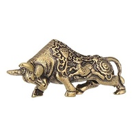 Elegante Estatueta de Touro em Latão - Escultura Animal Chinês Abstrato para Decoração de Mesa - imagem 2