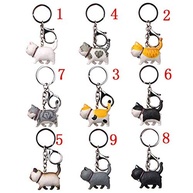 Chaveiro gatinho de liga leve pingente de desenho animado animal carro gato japonês chaveiro (8-1 peça) - imagem 4
