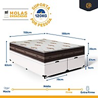 Cama Box Queen com Baú + Colchão Anjos - imagem 2