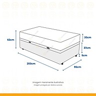 Cama Box Solteiro com Baú + Colchão Anjos - imagem 2