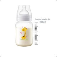 Kit 2 Mamadeiras Anti-Cólicas Clássica 260ml Decorada Girafa - Philips Avent - imagem 3