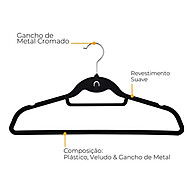 Kit com 36 Cabides Slim Aveludados Anti-Deslizantes - imagem 1