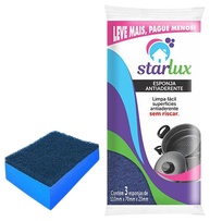 Starlux Limp. Esponja Anti Aderente 3 UN - Limpeza Segura e Eficiente para Panelas - imagem 1