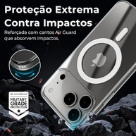 Capa Mag-Safe Premium para iPhone 17 PRO: Transparente, Anti-Amarelamento e Proteção Robusta - imagem 4