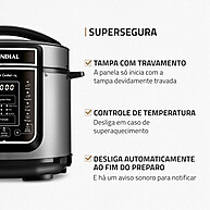 Panela Elétrica de Pressão Mondial Master Cooker PE-38: 5L, 900W e Antiaderente - imagem 2