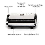 Sanduicheira Amvox AMS 800 2 em 1: Grill + Sanduicheira Antiaderente - imagem 2