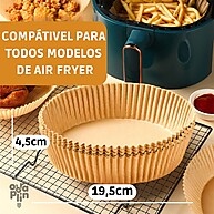 Forro Airfryer Descartável: 100 Papéis Antiaderentes - imagem 2