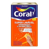 Coral Super Lavável Antimanchas Eggshell Branco 18L - Alta Durabilidade e Proteção Antibacteriana - imagem 2