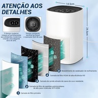 Purificador de Ar com Filtro HEPA 5 Camadas - Tecnologia Antibacteriana Avançada - imagem 3
