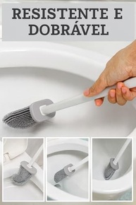 Escova Sanitária de Silicone com Suporte Antibacteriano - Limpeza Profunda e Higiênica para Banheiro - imagem 5
