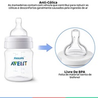 Philips Avent Kit com 2 Mamadeiras 125ml + 260ml Classic Cristal Anticólica - imagem 5