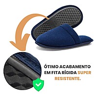 Pantufa Chinelo Azul Marinho Com Sola Antiderrapante - imagem 1