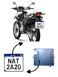 Suporte Protetor de Placa Moto Padrão Mercosul em Metal Galvanizado Antiferrugem - imagem 2