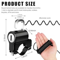 Trava Antifurto para Capacete de Moto e Bike: Segurança Total com 2 Chaves - imagem 3
