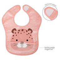 Baba Antissaliva Infantil com Estampa Oncinha – Babador Impermeável com Bolso Pega-Migalhas - imagem 4