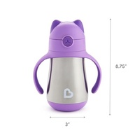 Copo Térmico Inox com Canudo Cool Cat Roxo - Munchkin Antivazamento 237ml - imagem 4