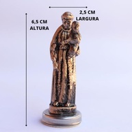 Imagem de Santo Antônio Solta o Menino em Metal Bronze - 6,5cm | Decoração Religiosa Elegante - imagem 5