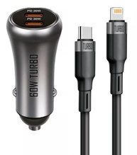 Carregador Veicular Turbo 60W Casepro: Carga Rápida para iPhone 11 ao 14 Pro Max e iPad - imagem 2