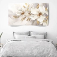 Quadro Decorativo 100x70cm com Flores Brancas ao Vento - Canvas Premium com Bordas Infinitas para Sala e Escritório - imagem 4