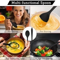 Conjunto de 4 Colheres de Silicone Resistentes ao Calor - Antiaderentes e Versáteis para Cozinhar - imagem 4