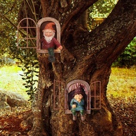 Estátuas de Gnomos de Jardim com Estilo Encantador - 2 Peças para Decoração ao Ar Livre - imagem 1