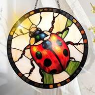 Apanhador Solar de Acrílico Colorido com Design de Vitral - Decoração de Janela e Arco-Íris para Casa e Jardim - imagem 1