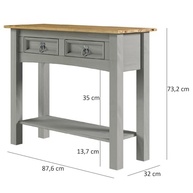 Aparador em Madeira Maciça com 2 Gavetas Cinza Lavado - Design Elegante e Funcionalidade Premium - imagem 4