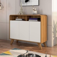 Aparador Retrô 3 Portas Nature Off White - Design Elegante e Iluminado - imagem 2