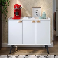 Aparador Balcão Buffet 3 Portas com Prateleira e Puxadores em Formato de Concha - Design Moderno e Funcionalidade - imagem 3