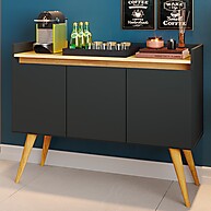 Aparador Buffet Gold 3 Portas: Elegância em Madeira Maciça - imagem 1