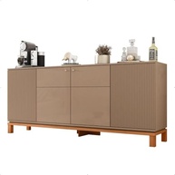 Buffet Aparador 4 Portas Cinza Jace Caemmun - Design Moderno com Prateleiras e Nichos - imagem 5