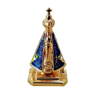 Miniatura Imagem Nossa Senhora Aparecida para Painel de Carro - Metal Dourado Autocolante 5cm - imagem 2