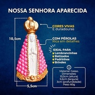 Nossa Senhora Aparecida Pérola 10cm Rosa - Imagem Sagrada para Decoração e Devoção - imagem 4