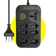 Régua Elétrica 6 Tomadas + 1 Universal 3m Bivolt 2500W - Organize e Proteja Seus Aparelhos - imagem 2