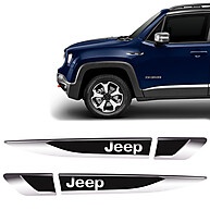 Aplique Lateral Jeep: Emblema Cromado Resinado Premium - imagem 1