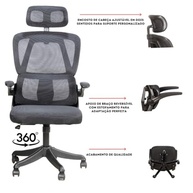 Cadeira de Escritório Ergonômica 3D Plus com Apoio de Braços - Conforto Premium para Home Office - imagem 4