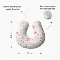 Almofada de Amamentação Ergonômica Borboleta Aquarela Flores - Conforto e Apoio Antialérgico para Mamãe e Bebê - imagem 4