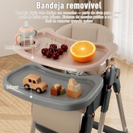Cadeira de Alimentação Bebê com Altura Ajustável, Encosto e Apoio de Pernas Reguláveis, Bandeja Removível, Design Portátil e Seguro - imagem 5
