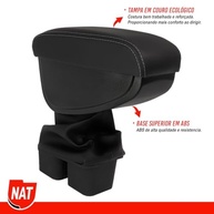 Apoio de Braço Couro Preto C/Linha Cinza para Honda New Fit (2009-2014) - Conforto e Estilo - imagem 4
