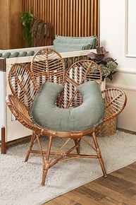 Apoio Amamentar Slim Linho Verde Musgo – Conforto e Estilo para Mães Modernas - imagem 3