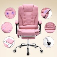 Cadeira de Escritório Presidente Rosa - Conforto Ergonômico com Apoio para Pés e Encosto Ajustável - imagem 5