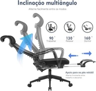 Cadeira Ergonômica Python Fly com Suporte Lombar Ajustável e Apoio de Pés Retrátil - imagem 5