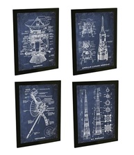 Quadros Decorativos Naves Espaciais Voyager, Apollo, Cassini e N1 - Astronomia para Decoração de Quarto e Sala - imagem 2